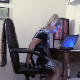 While working in her home office, a plump, blonde girl cuts a couple of small farts and takes a shit in her panties. She unloads the turd into the trash can at the end of the video. Presented in 720P HD. 115MB, MP4 file. Over 8 minutes.
